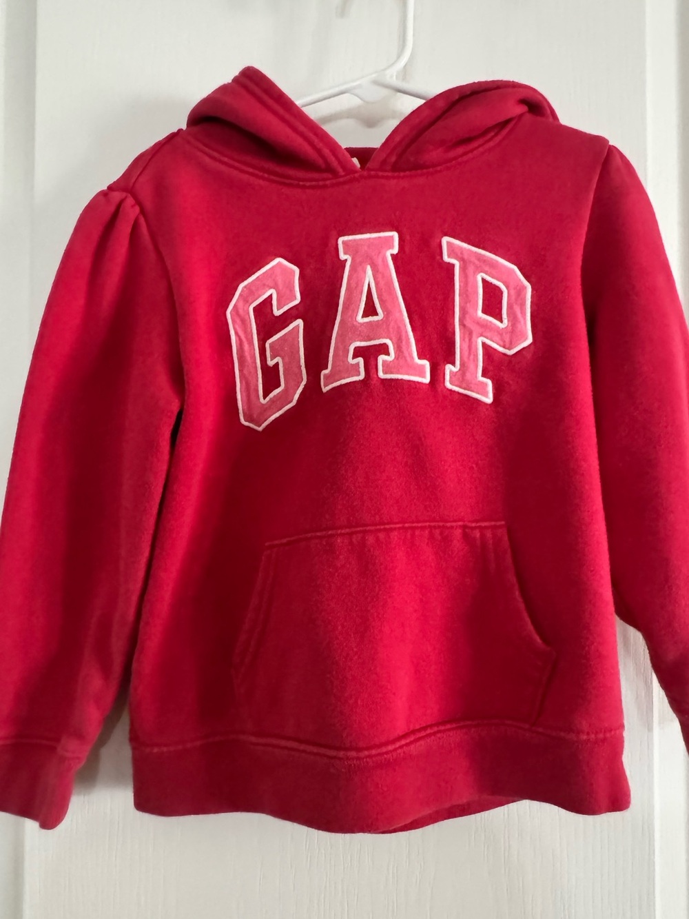 GAP Kids Red Hooded Sweatshirt - Cozy Pullover Hoodie hot pink with light pink